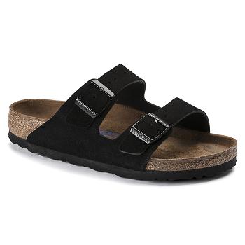 Arizona Birkenstock Soft Footbed Semisove Panske Čierne | SK 309HAP